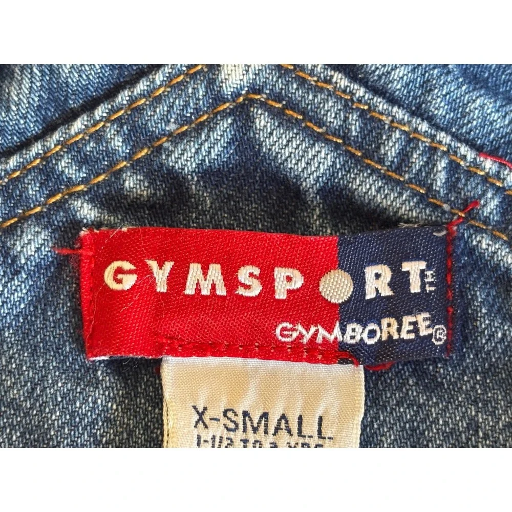 VINTAGE 90's GYMBOREE Denim Overalls Shortalls GYMSPORT Blue Toddler 18 24 Month